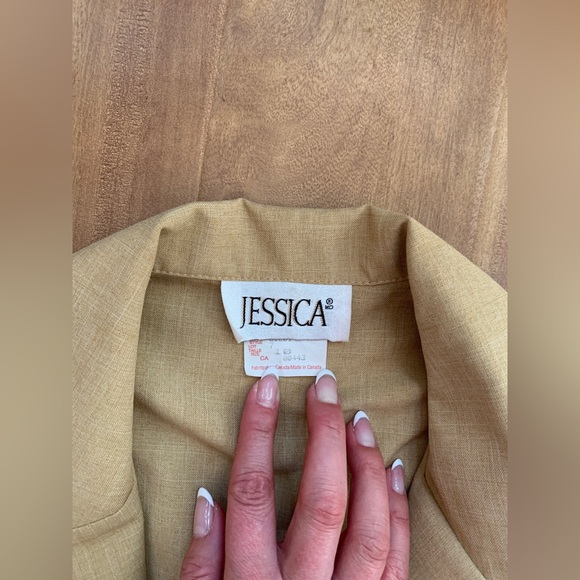 Vintage Tan 2 Piece 'Jessica' Mini Dress & Jacket Set - Picture 16 of 16